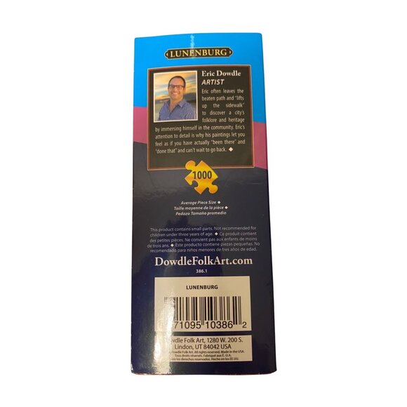 Lunenburg Puzzle 1000 Pieces Dowdle Folk Art USA 19" X 26" Bright Nautical Scene - Picture 3 of 3